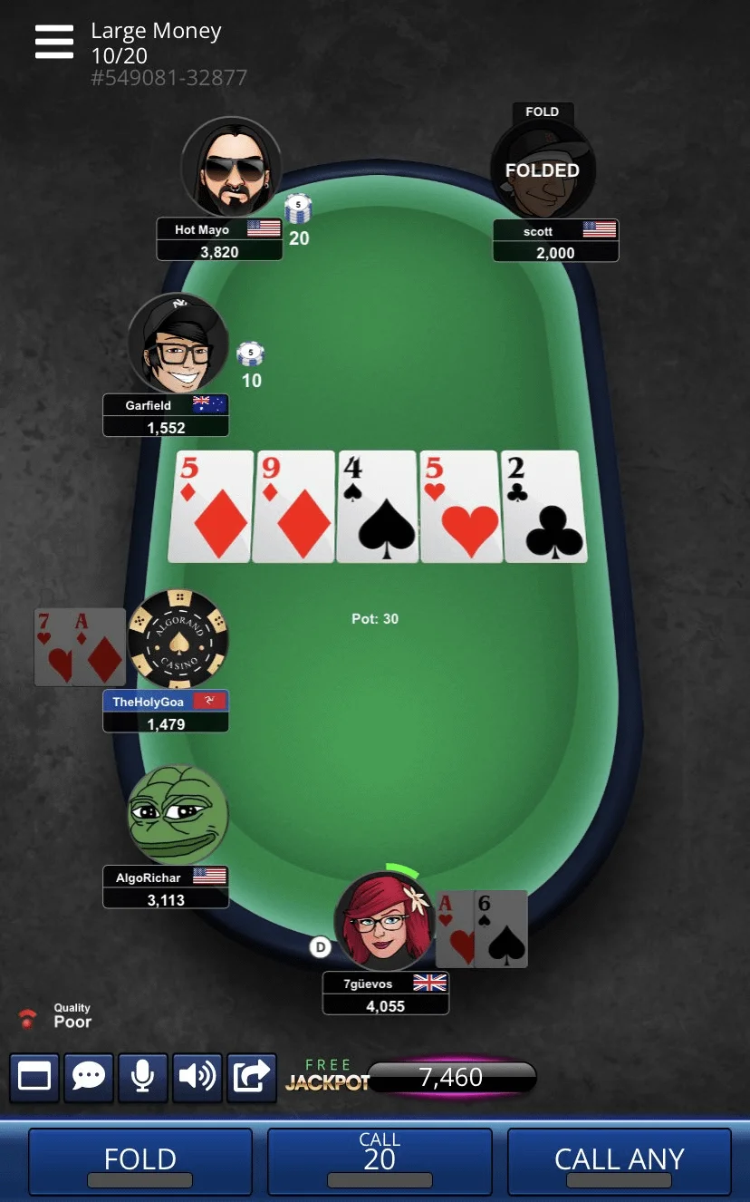 Video poker game